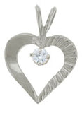 14K Yellow Gold Diamond Heart Pendant SKU: 57068