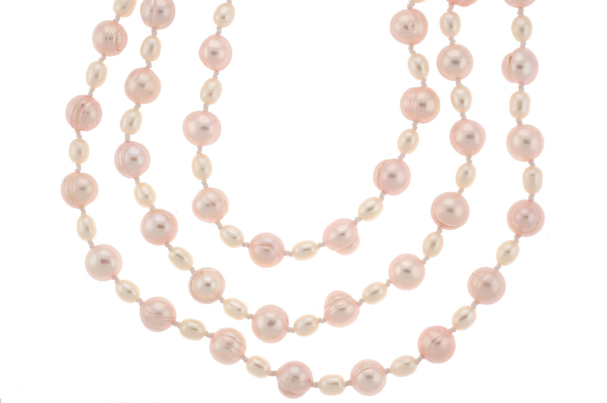 64 Endless Pink and White Pearl Necklace SKU: 190720 – M.S.C. Sales