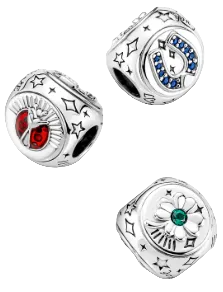 Pandora Clover, Horseshoe, Ladybird 3 Sided Charm Sterling Silver (SKU: 790100C01)