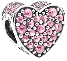 Pandora Pink Dazzling Heart Charm Sterling Silver (SKU: 792069PCZ)