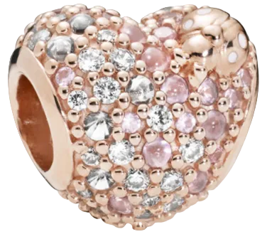Pandora Rose Gleaming Ladybird Heart Charm (SKU: 787894NPOMX)