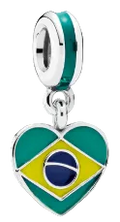 Pandora Brazil Heart Flag Dangle Charm Sterling Silver (SKU: 791911ENMX)