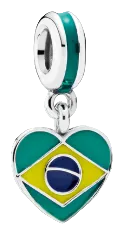 Pandora Brazil Heart Flag Dangle Charm Sterling Silver (SKU: 791911ENMX)