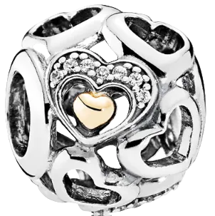 Pandora Heart Of Romance Charm Sterling Silver (SKU: 792108CZ)