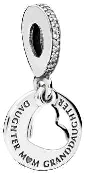 Pandora 3 Generations Dangle Charm Sterling Silver (SKU: 796215CZ)