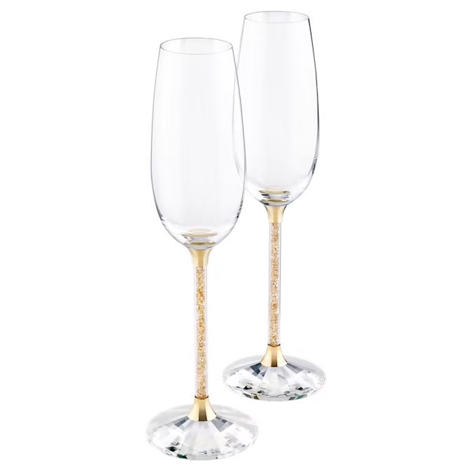Swarovski Crystalline Toasting Flutes, Gold Tone - Set of Two (SKU: 5102143)