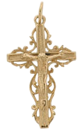 14K Yellow Gold Filigree Crucifix SKU: 52182