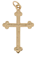 14K Yellow Gold Fancy Cross with Rounded Edges SKU: 52289