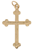 14K Yellow Gold Fancy Cross with Rounded Edges SKU: 52289