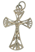 14K Yellow Gold Filigree Crucifix with Rounded Edges SKU: 52183