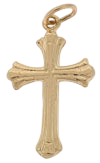 14K Yellow Gold Fancy Cross w/ Design Pendant SKU:  52834