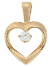 14K Yellow Gold Diamond Heart Pendant SKU: 55175