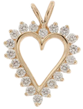 14K Yellow Gold Diamond Heart Pendant (1.00 CTW) SKU: 55600