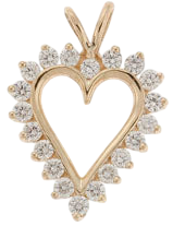 14K Yellow Gold Diamond Heart Pendant (1.00 CTW) SKU: 55600