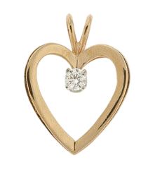 14K Yellow Gold Diamond Heart Pendant SKU: 55647