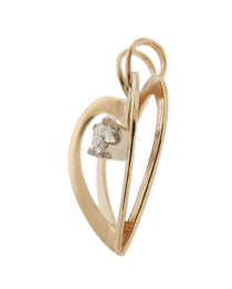 14K Yellow Gold Diamond Heart Pendant SKU: 55647