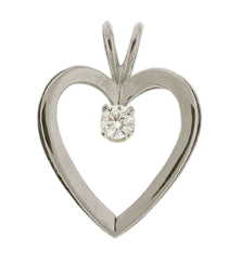 14K Yellow Gold Diamond Heart Pendant SKU: 55647