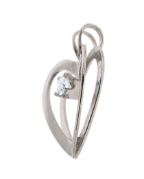 14K Yellow Gold Diamond Heart Pendant SKU: 55647