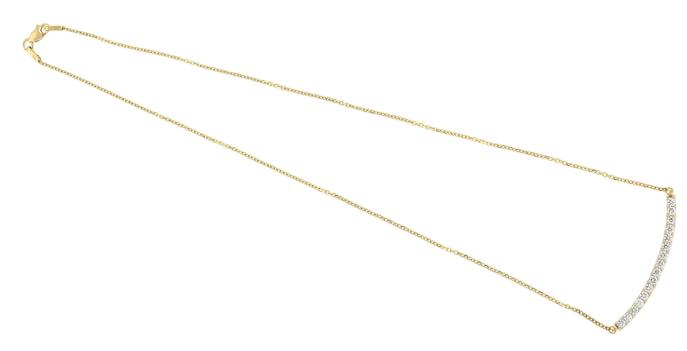 14K Yellow Gold Bar w/Diamonds Necklace SKU: 55841