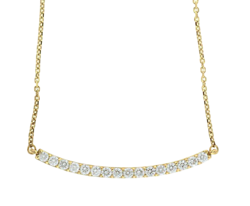 14K Yellow Gold Bar w/Diamonds Necklace SKU: 55841
