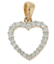 14K Yellow Gold Diamond Heart Pendant SKU: 56439