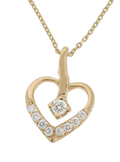 14K Yellow Gold Diamond Heart Pendant SKU: 56531