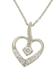 14K Yellow Gold Diamond Heart Pendant SKU: 56531