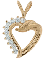 14K Yellow Gold Diamond Heart Pendant (.50 CTW) SKU: 56581