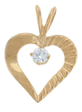 14K Yellow Gold Diamond Heart Pendant SKU: 57068