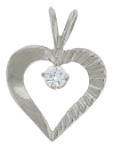 14K Yellow Gold Diamond Heart Pendant SKU: 57068