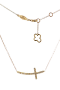 14K Yellow Gold Curved Sideways Cross - M.S.C. Sales