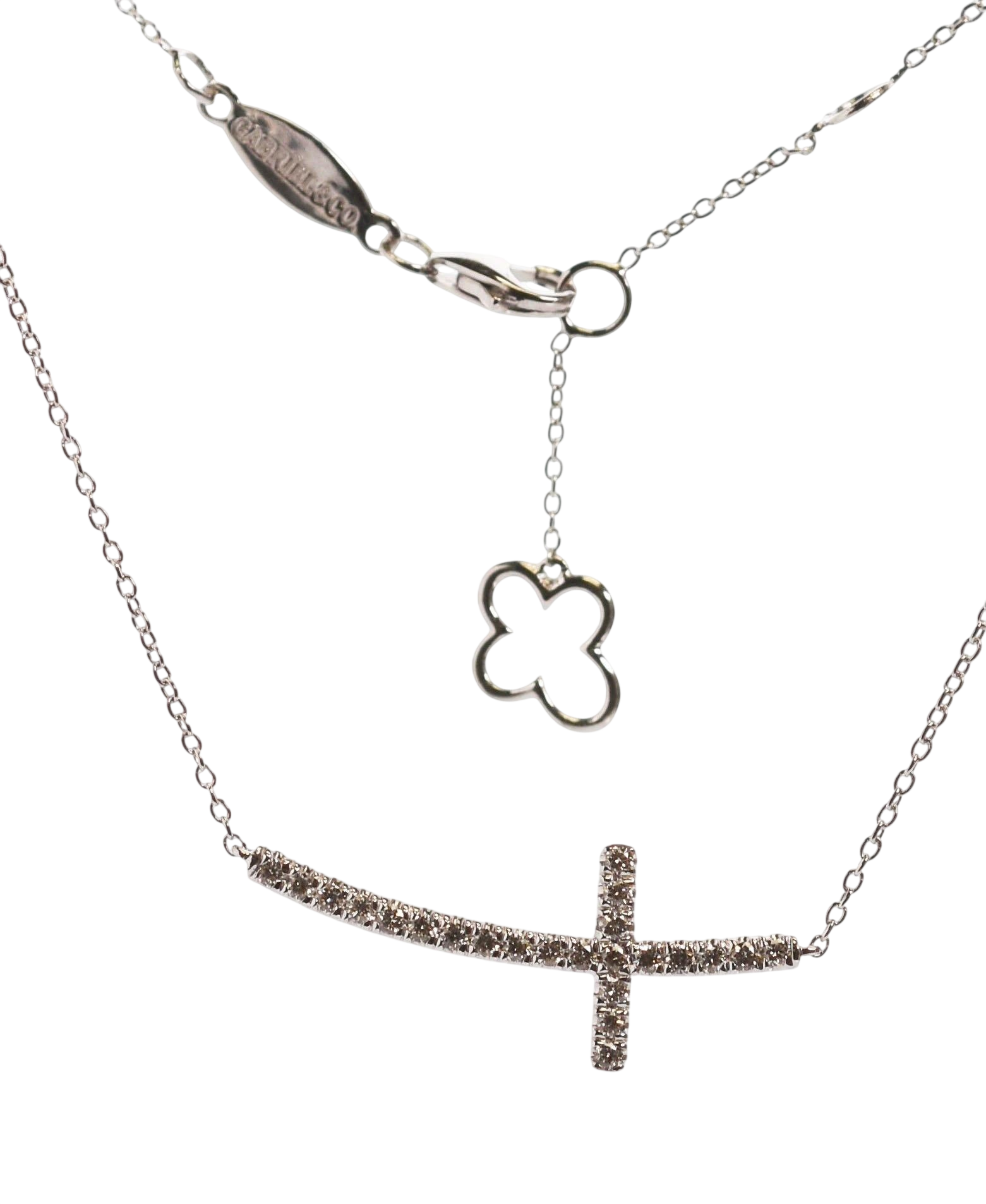 14K Yellow Gold Curved Sideways Cross - M.S.C. Sales