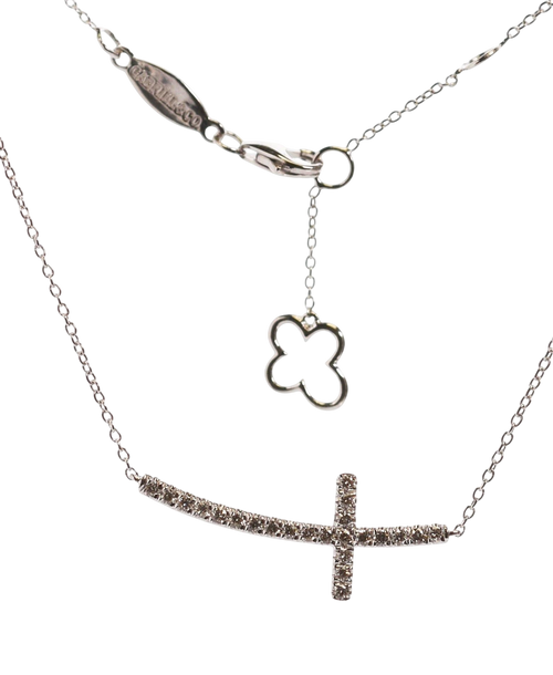 14K Yellow Gold Curved Sideways Cross - M.S.C. Sales