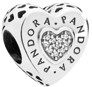 Pandora Signature Heart Charm Sterling Silver (SKU: 797375CZ)
