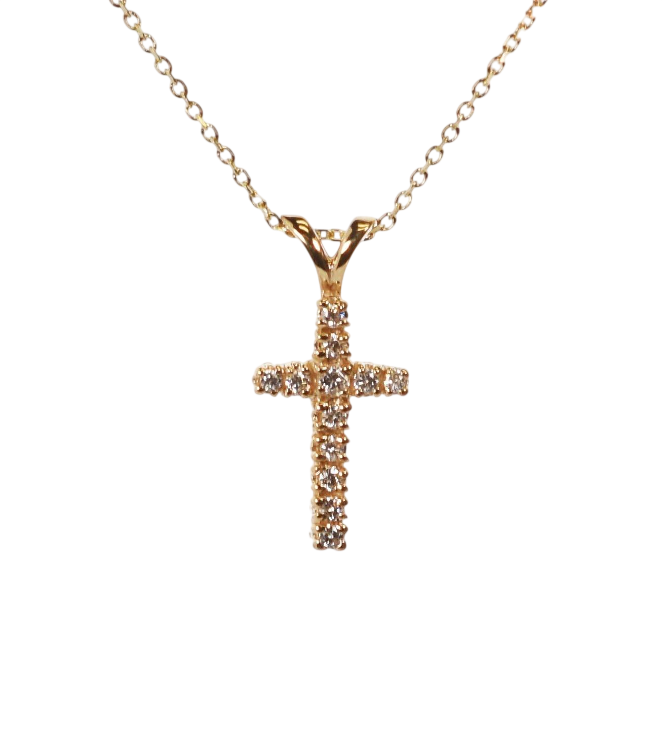 14KYG Prong Set Diamond Cross - M.S.C. Sales