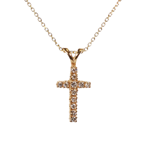 14KYG Prong Set Diamond Cross - M.S.C. Sales