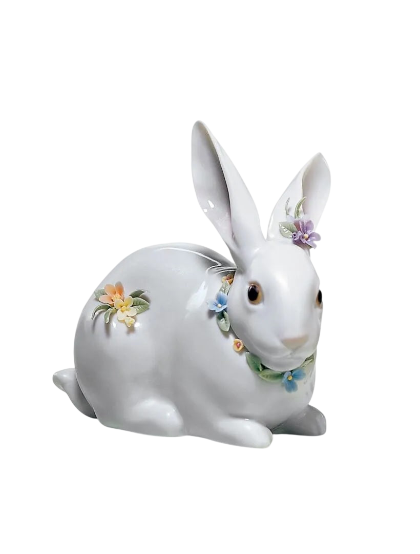 Lladró Attentive Bunny with Flowers Figurine (SKU: 01006098)