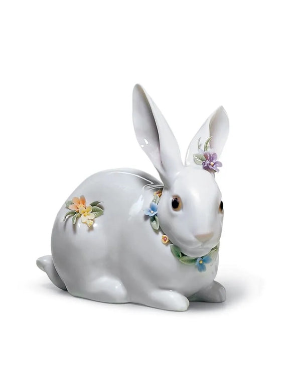 Lladró Attentive Bunny with Flowers Figurine (SKU: 01006098)