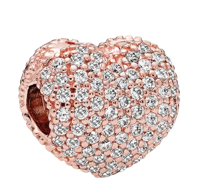 Pandora Rose Open My Heart Clip 14kt Rose Gold Plated (SKU: 781427CZ)