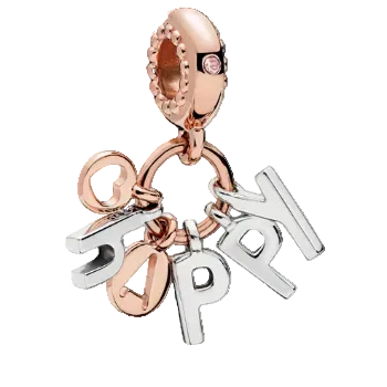 Pandora Happy Dangle Charm Rose Gold And Sterling Silver (SKU: 787017NPO)