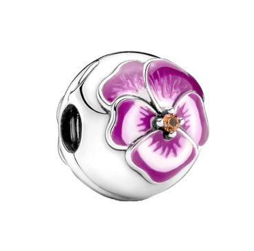 Pandora Pink Pansy Flower Clip Sterling Silver (SKU: 790772C01)