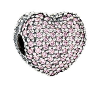 Pandora Open My Heart Pink Clip Sterling Silver (SKU: 791427PCZ)