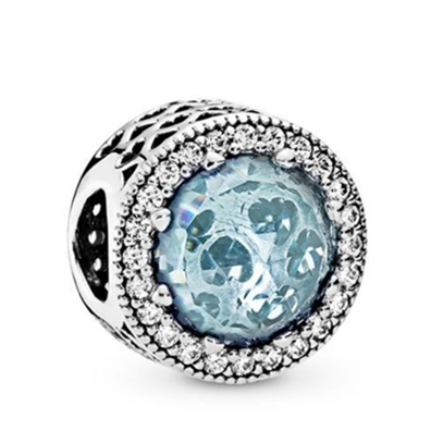 Pandora Radiant Hearts, Glacier Blue Charm (SKU: 791725NGL)