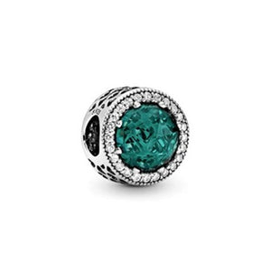 Pandora Radiant Hearts, Sea Green Crystal Charm (SKU: 791725NSG)