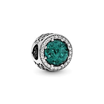 Pandora Radiant Hearts, Sea Green Crystal Charm (SKU: 791725NSG)