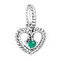 Pandora Heart Dangle, Rainforest Green (SKU: 798854C05)
