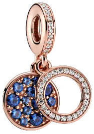Pandora Rose Sparkling Blue Disc Dangle Charm (SKU: 789186C01)