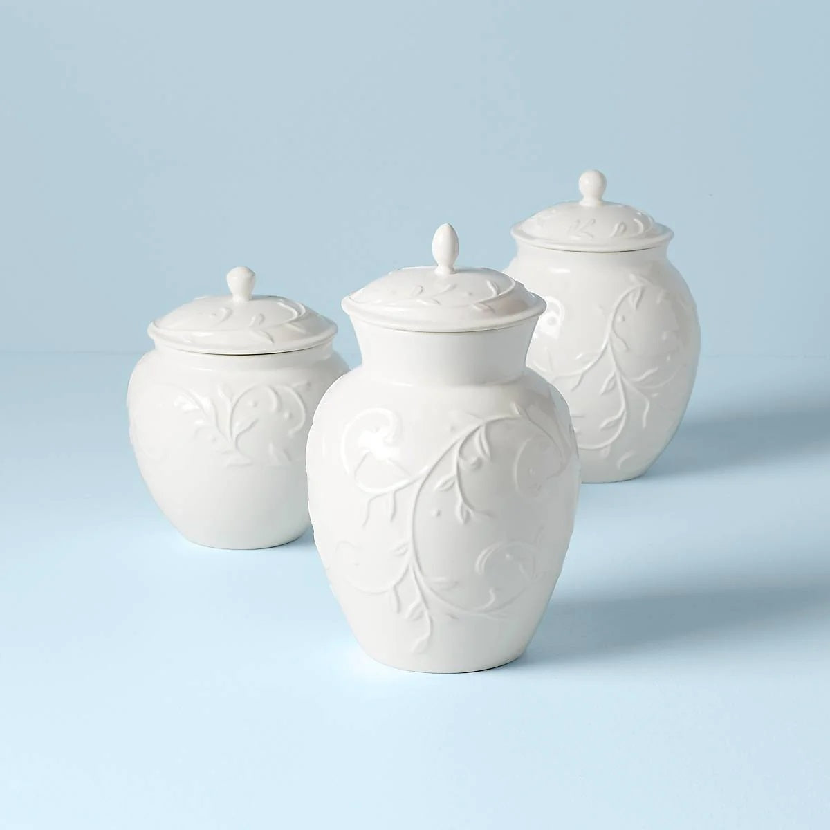 Innocence Carved 3-Piece Canister Set - Thumbnail 2