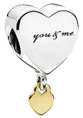 Pandora Two Hearts Dangle Charm Sterling Silver (SKU: 796558)