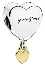 Pandora Two Hearts Dangle Charm Sterling Silver (SKU: 796558)